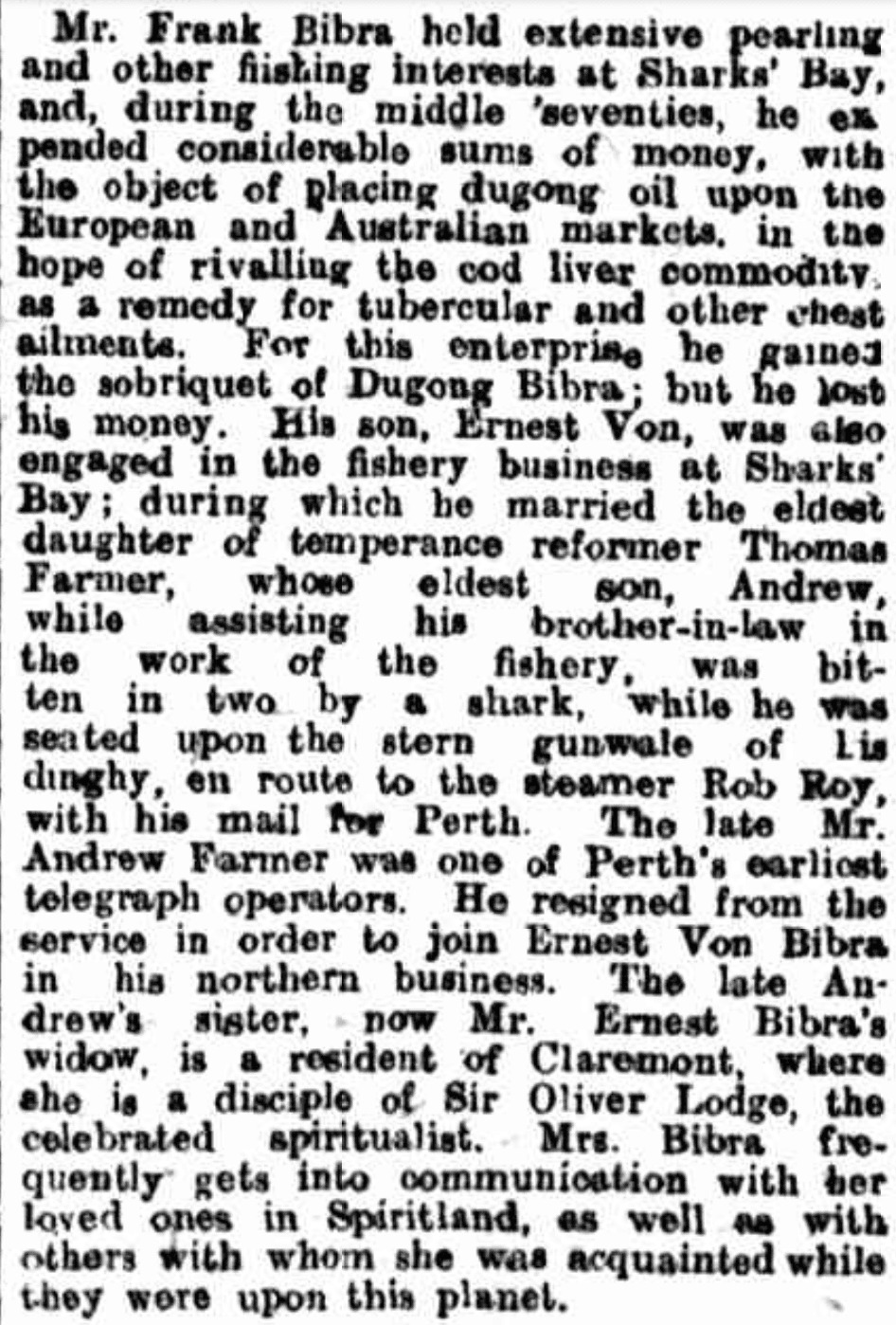 The Western Mail, Old Time Memories, Friday 27 June 1919