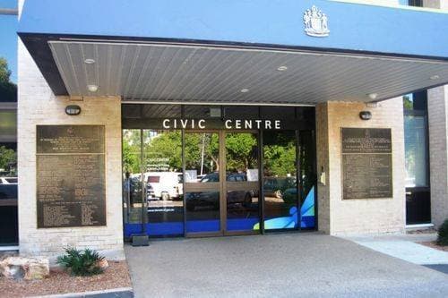 Plaques at the Darwin Civic Centre.